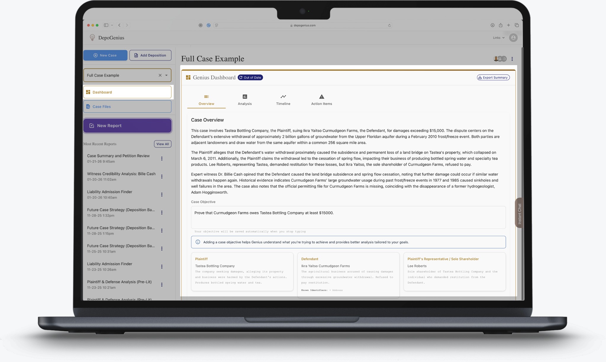 DepoGenius — The Dashboard