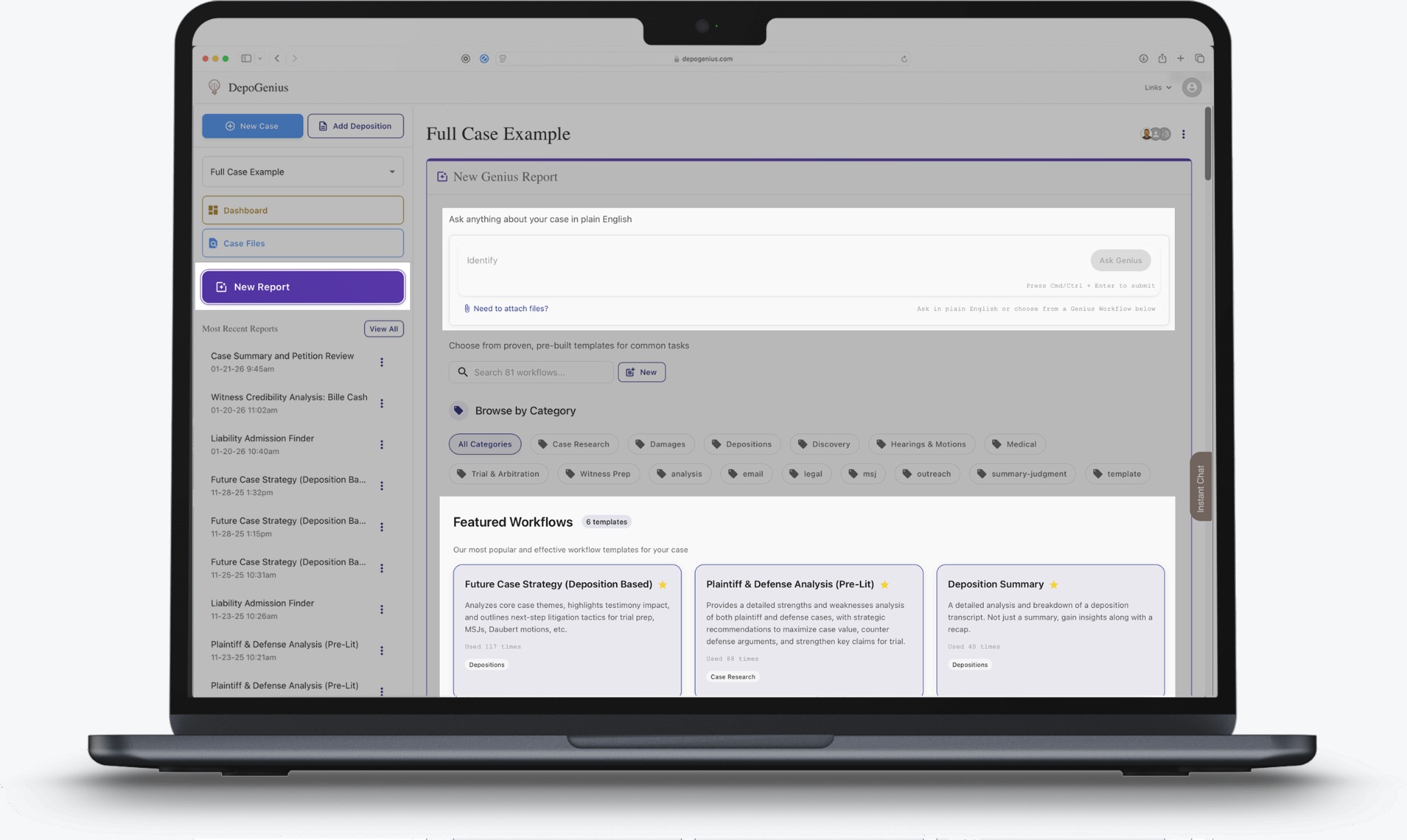 DepoGenius — New Report